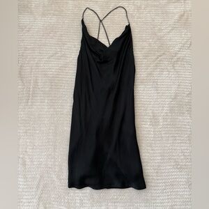 Black Satin Mini Dress